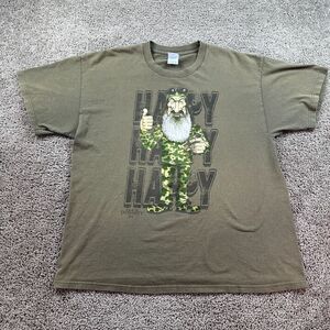 Ducky Dynasty Shirt Mens Extra Large Green Happy Happy Happy Short Sleeve FLAW